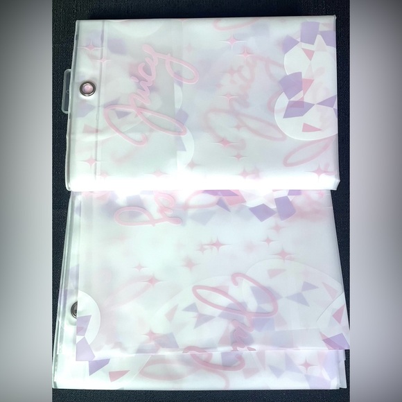 Juicy Couture Semi-Clear Pink White Lavender Shower Curtain Liner PEVA 70x72 NWT - Picture 2 of 5